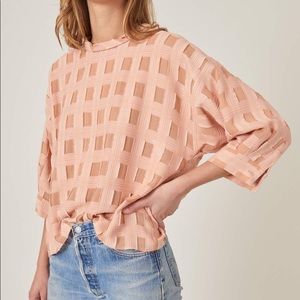 RACHEL COMEY Fond Fil Blouse Top Blush